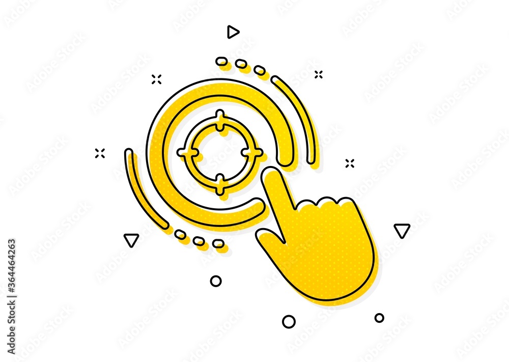 Poster search engine optimization sign. seo target icon. click aim symbol. yellow circles pattern. classic 