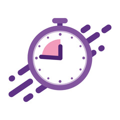 Stopwatch with speed lines. concept quickly approaching deadline. Modern design clock outline style. vector illustration.