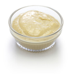 homemade tahini sauce  isolated on white background
