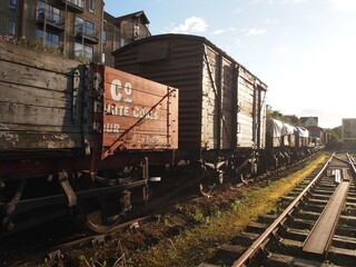 Fototapeta na wymiar Old train and railway track