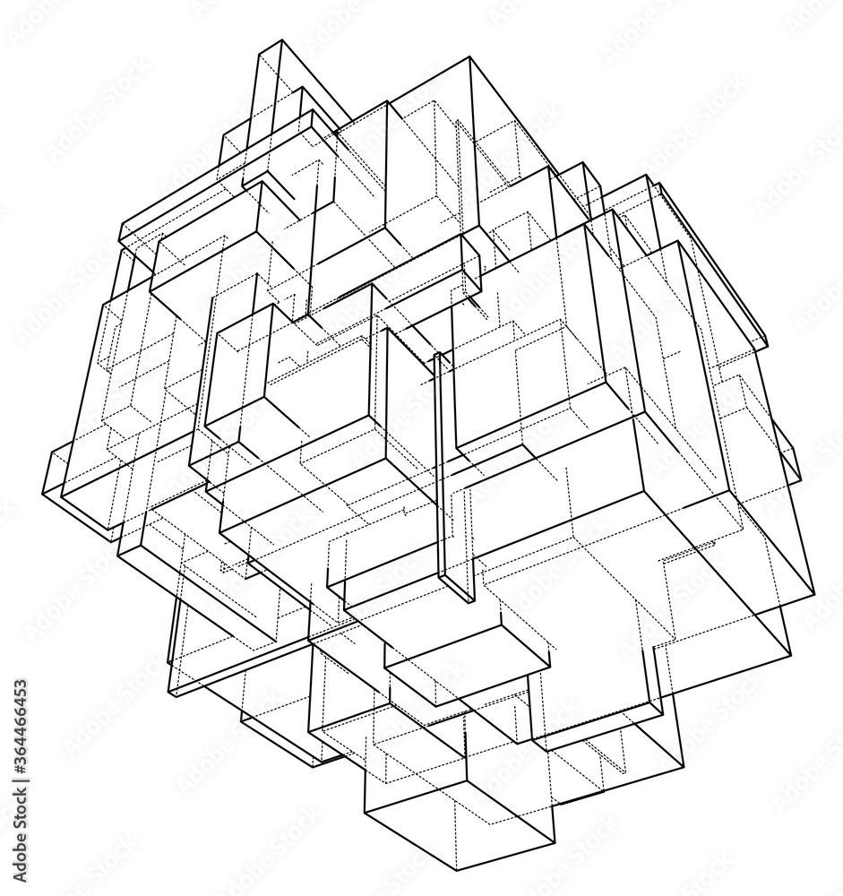 Poster wireframe boxes. sketch style