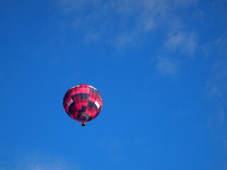 Hot air balloon against blue sky
