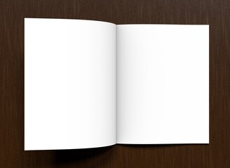 Template of an empty open magazine.  3D rendering.