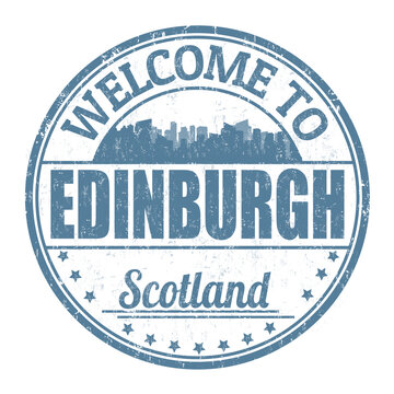 Welcome to Edinburgh sign or stamp