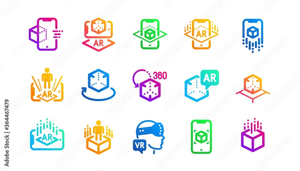 Poster vr simulation, panorama view, 360 degrees. augmented reality icons. virtual reality gaming, augmente