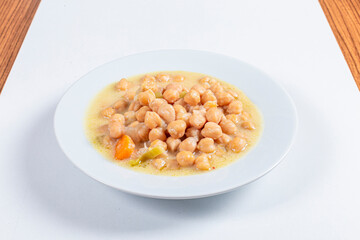 Nohutlu Sulu Yemeği, Turkish traditional food. (Turkish cuisine) Homemade Food Chickpeas.