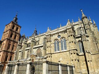 Fototapeta na wymiar The Astorga Cathedral (Catedral de Santa María de Astorga) in Astorga, SPAIN