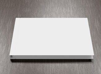 Hardcover wide book cover template.  3D rendering.
