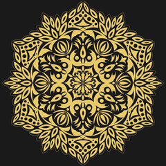 Fototapeta premium Gold mandala design, wallpaper, background. Meditation, relax poster. Vector illustration, Eps 10.