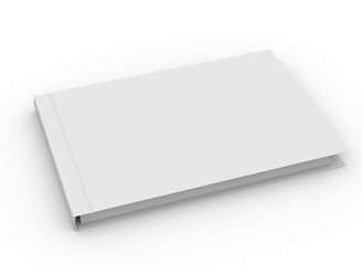 Hardcover book template for advertising the publication. 3D rendering.