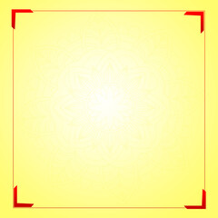 Modern Empty Red Frame On Yellow Pattern Background Template-For Social Media, Banner, Poster, Flyer & Card.