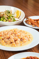 Nohutlu Sulu Yemeği, Turkish traditional food. (Turkish cuisine) Homemade Food Chickpeas.