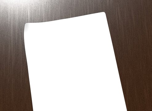A blank sheet template. 3D rendering.