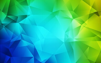 Light Blue, Green vector abstract polygonal background. Shining polygonal illustration, which consist of triangles. Best triangular design for your business.
