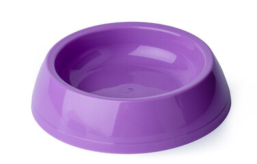 New plastic pet bowl isolated on white