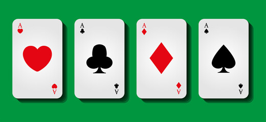 Vector set of symbols playing card casino. set icon symbol suit, card suit icon sign