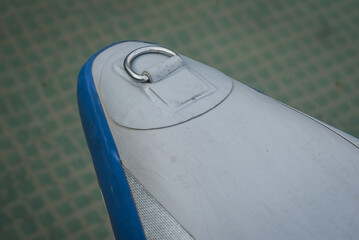 mooring ring on the bow of the rowing Board, paddle Board close-up,
