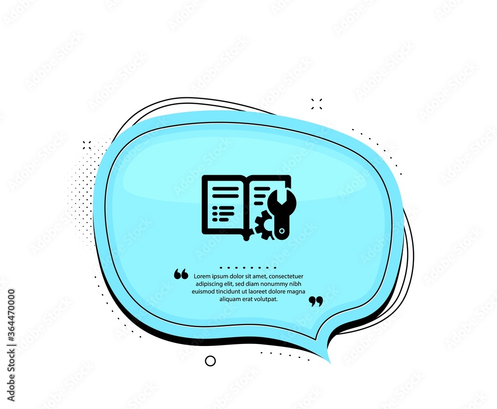 Aufkleber engineering documentation icon. quote speech bubble. technical instruction sign. quotation marks. cl