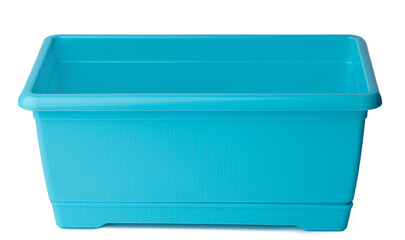 New plastic flower pot isolated on white