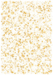 Gold stars background, Flying stars glitter backdrop, Christmas sparkling lights confetti isolated on white. magic shining sparkle vector border.