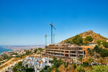 View of construction works on the Costa del Sol