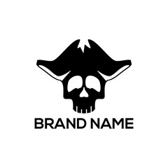 skull and crossbones Pirate Skull and crossed sabers badge  logo.