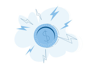 Financial problems, business bankruptcy, Vector illustration for web banner, infographics, mobile. Economic crisis, 