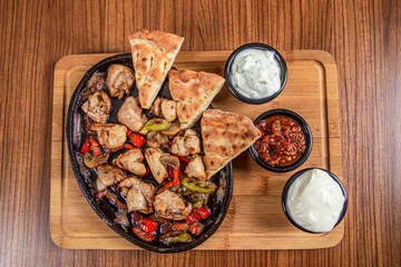 chicken fajita with some sauce Turkish Tavuk Fajita