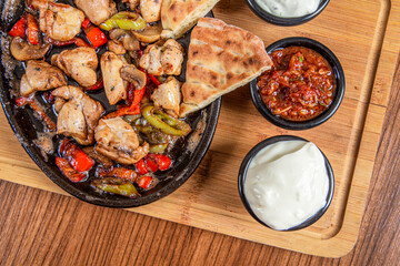 chicken fajita with some sauce Turkish Tavuk Fajita