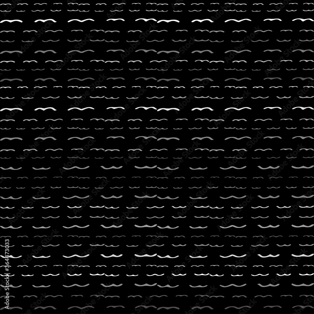 Aufkleber seamless texture of horizontal lines, vector pattern of digital waves, white stripes on black backgr