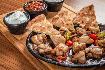 chicken fajita with some sauce Turkish Tavuk Fajita