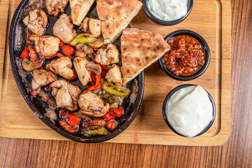 chicken fajita with some sauce Turkish Tavuk Fajita