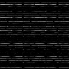 Seamless Texture of Horizontal lines, vector pattern of digital waves, white stripes on black background, texture design template