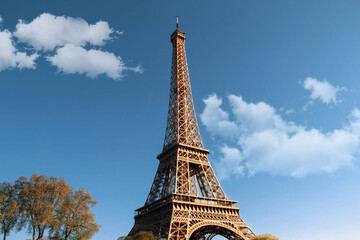 Fototapeta na wymiar Eiffel Tower in a sunny day 