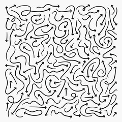 Set of arrows of different shapes and directions