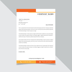 yellow orange corporate Letterhead template design vector illustration