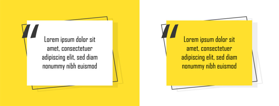 Quote template with trendy style. Comma, Note, message and comment. Vector eps illustration