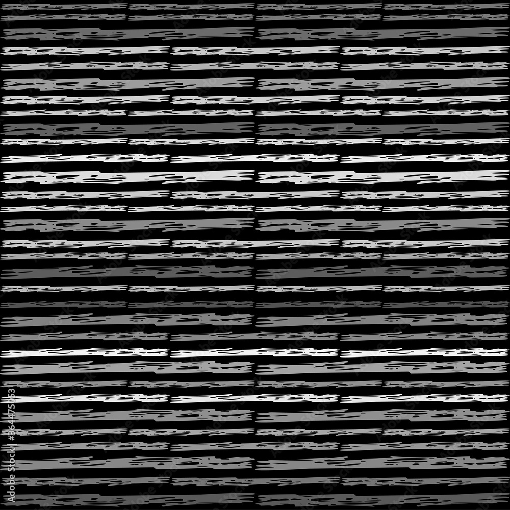 Poster seamless texture of horizontal lines, vector pattern of digital waves, white stripes on black backgr