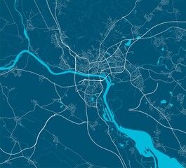 Vector map of Bratislava. Street map art poster illustration.