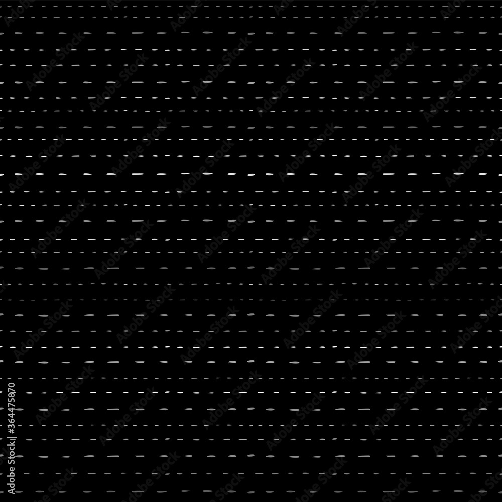Poster seamless texture of horizontal lines, vector pattern of digital waves, white stripes on black backgr
