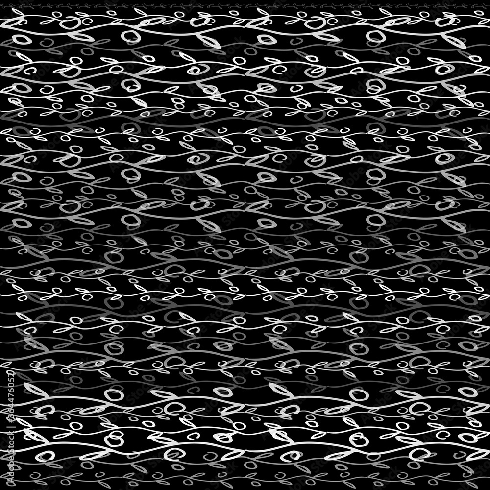 Aufkleber seamless texture of horizontal lines, vector pattern of digital waves, white stripes on black backgr