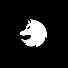 wolf animal logo design template modern