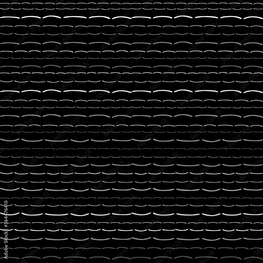 Poster Seamless Texture of Horizontal lines, vector pattern of digital waves, white stripes on black background, texture design template