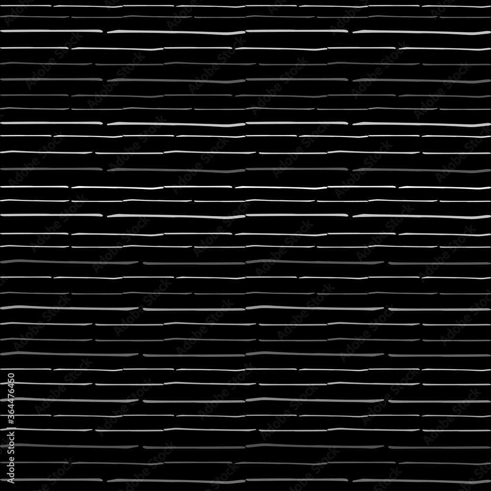 Poster seamless texture of horizontal lines, vector pattern of digital waves, white stripes on black backgr