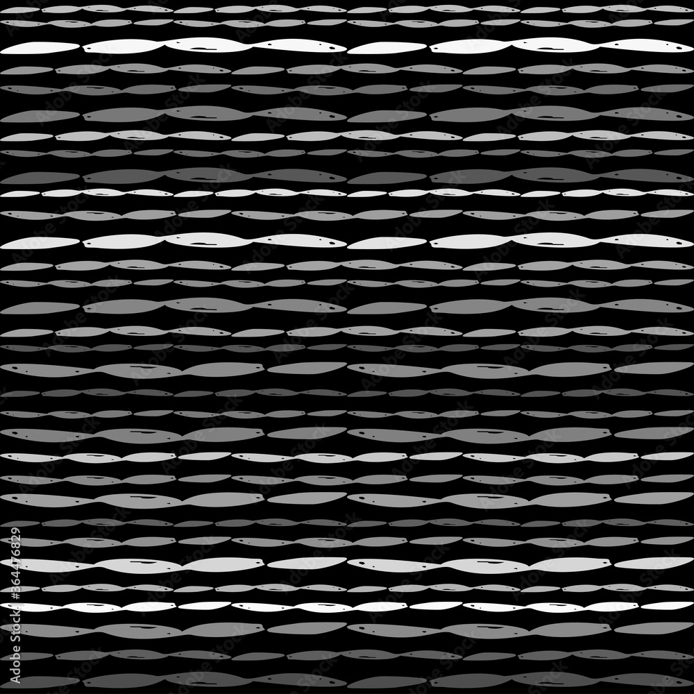 Aufkleber seamless texture of horizontal lines, vector pattern of digital waves, white stripes on black backgr