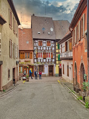 Alsace. Colorful traditional houses in Colmar,France 