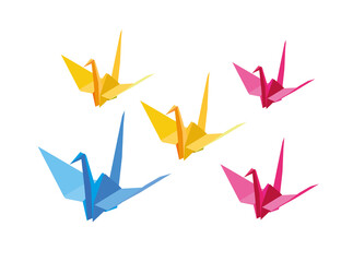 paper bird, vector illustration, white background 