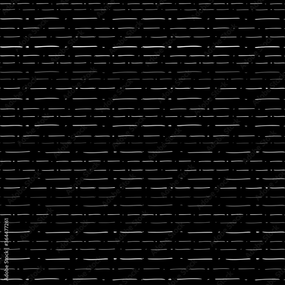 Poster Seamless Texture of Horizontal lines, vector pattern of digital waves, white stripes on black background, texture design template