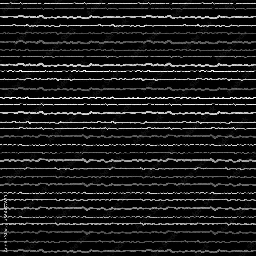 Aufkleber seamless texture of horizontal lines, vector pattern of digital waves, white stripes on black backgr