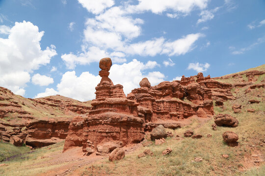 Great view of Narman fairy chimneys.erzurum